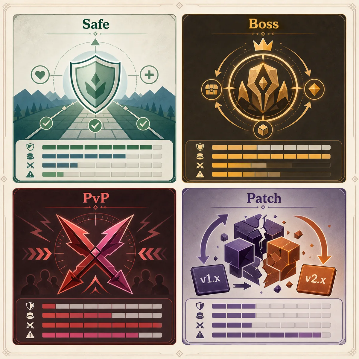 VV Ultimatum faction risk matrix for beginner safety, bosses, PvP, and patch changes (es) (ja) (fr) (de) (pt) (ko) (it)