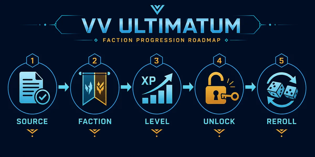 VV Ultimatum faction route timeline from source check to reroll decision (es) (ja) (fr) (de) (pt) (ko) (it)